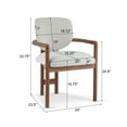 thumbnail image 2 of Set of 2 Upholstered Arm Chairs, Beige Fabric Dining Chairs with Rubber Wood Frame, Modern Accent Seating for Dining Room, 300 LBS Capacity, 24"W x 23.5"D x 33.75"H, 2 of 16