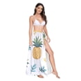 thumbnail image 2 of FORMRS Womens Long Sarong Beach Wrap Semi-Sheer Bikini Skirt Bathing Swimsuit Cover Up, Pineapple, 2 of 7