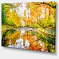 thumbnail image 2 of Designart 'Bright Fall Forest with River ' Large landscape Canvas Art Print, 2 of 3