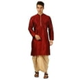 thumbnail image 1 of Mens Handmade Art Silk Loop Button Designer Kurta Dhoti Set/Mens Indian Sherwani, 1 of 1
