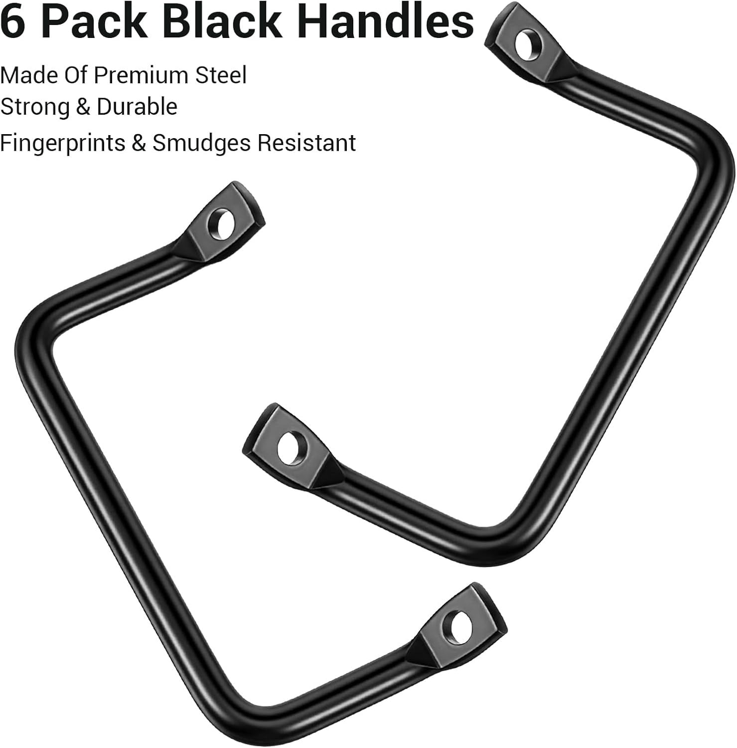RGHJAR-8 Pack Handles for Large Charcuterie Cutting Board - 4Inch Handles for Serving Tray Stove Cover Noodle Board, Black Stainless Steel Handle Hardware