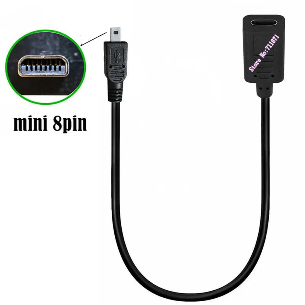 FOR Mini 8Pin Male to Mini Micro Usb Type C Female Data Charging Cable Line For 8P to Usb C Micro Mini Usb Adapter Wire Cord