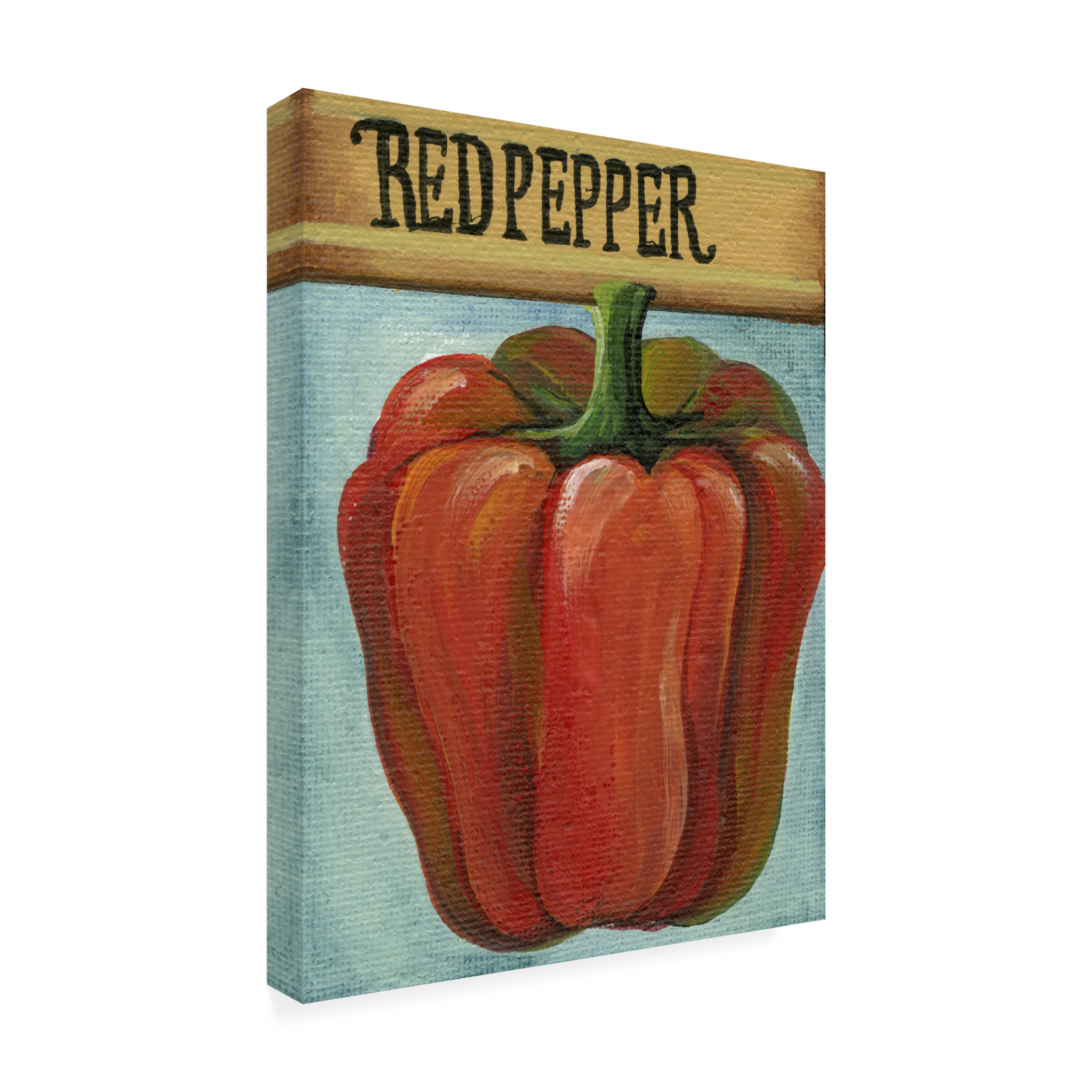 Canvas Wall Art - Debbi Wetzel 'Seed Packets 16 - Red Pepper' Wall Art for Living Room, Bedroom, or Office Décor by Trademark Fine Art - 24 x 32 Inches