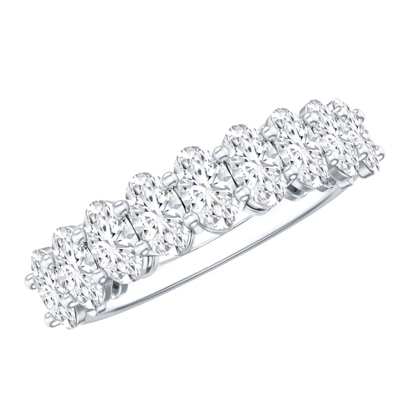 Rosec Jewels Lab Grown Diamond Anniversary Ring for Women (EF-VS Quality) - Half Eternity Band Ring, 925 Sterling Silver, US 4.00