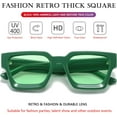 thumbnail image 3 of Square Sunglasses for Women Men Square Thick Frame Sun Glasses Simple Designer Style Shades, 3 of 6