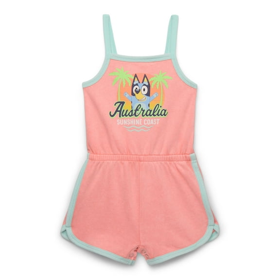 Bluey Toddler Girls' Sleeveless Graphic Romper, Sizes 12M-5T