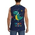 thumbnail image 4 of JUNZAN Dinosau Space Explorer Men's Sleeveless T Shirts,Sleeveless Muscle Shirts,Sizes S-3XL, 4 of 8