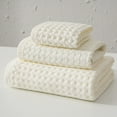 thumbnail image 4 of BemeyourBBs 100% Cotton Waffle Bath Towels for Bathroom Soft Waffle Weave Bath Towel Set Oversize Quick Dry Waffle Bath Towel Hand Towel Face Towel 3 PCS Set, 4 of 6