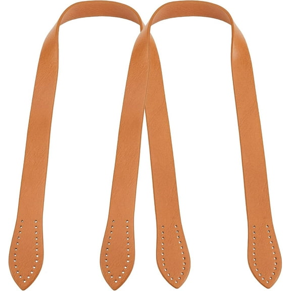 2pcs Leather Purse Straps 23.6 inch PU Leather Bag Handles Replacement Tote Bag Straps Leather Handbag Handles DIY Sewing Strap Purse Making Supplies for Briefcase Laptop Bag Dark Brown