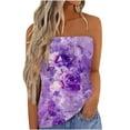 thumbnail image 2 of Tops for Women Sleeveless Floral Printing Tube Strapless Summer Casual T-Shirt Multicolor L, 2 of 5