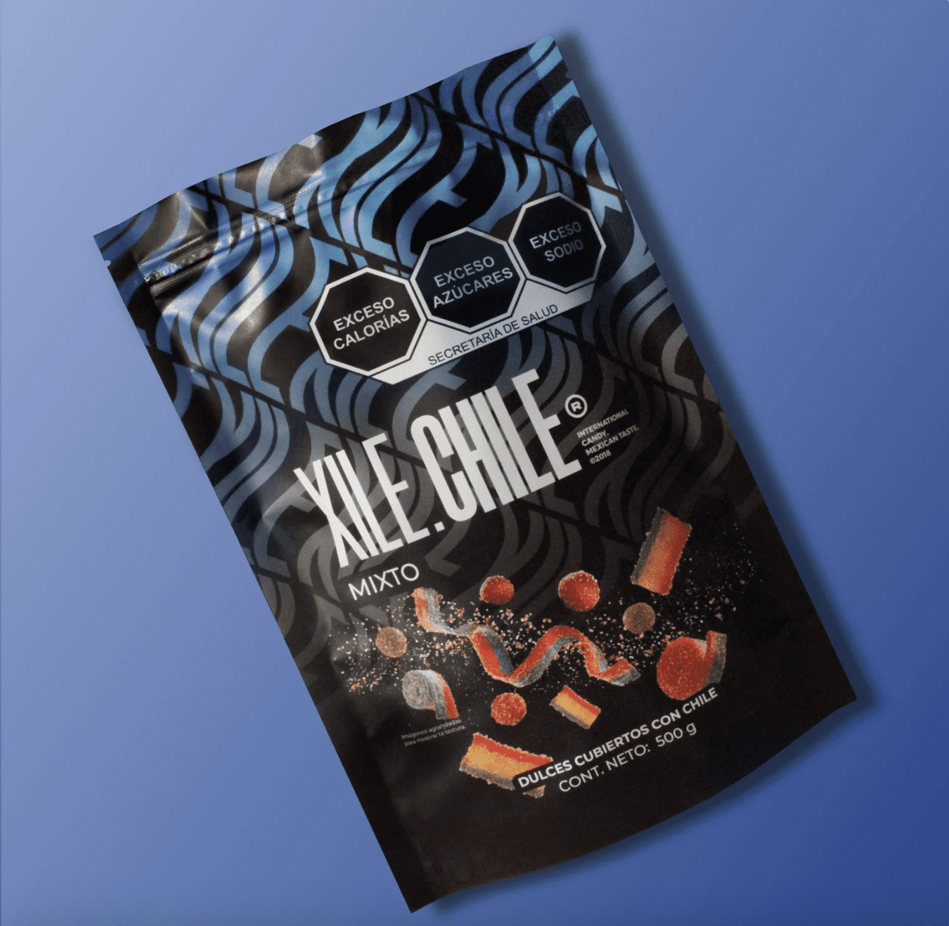 Xile Chile Dulces Enchilados Mixto | 850 Gramos Neto | Dulces Mixtos Cubiertos Con Chile | Rainbow Bites, Cherry Bombs, Tiritas de Fresa y Ski Dots