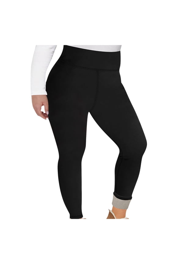 Fleece Lined Leggings with Pockets for Women Plus Size High Waisted Thermal Thick Winter Warm Soft Yoga Pants Black XXL
