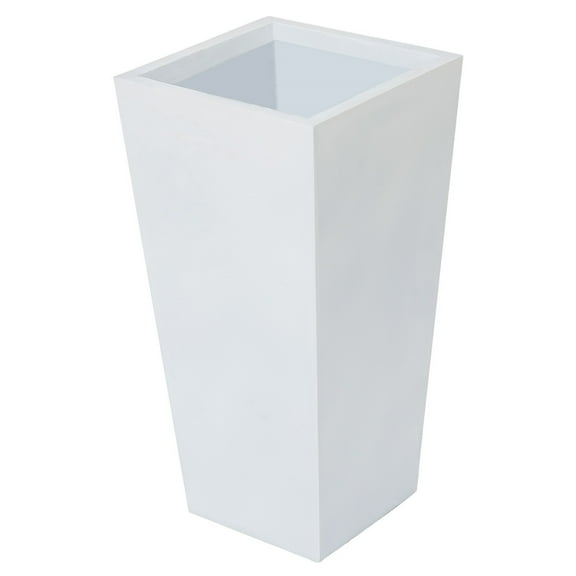 LuxenHome White MgO 24.2in. H Tall Tapered Planter
