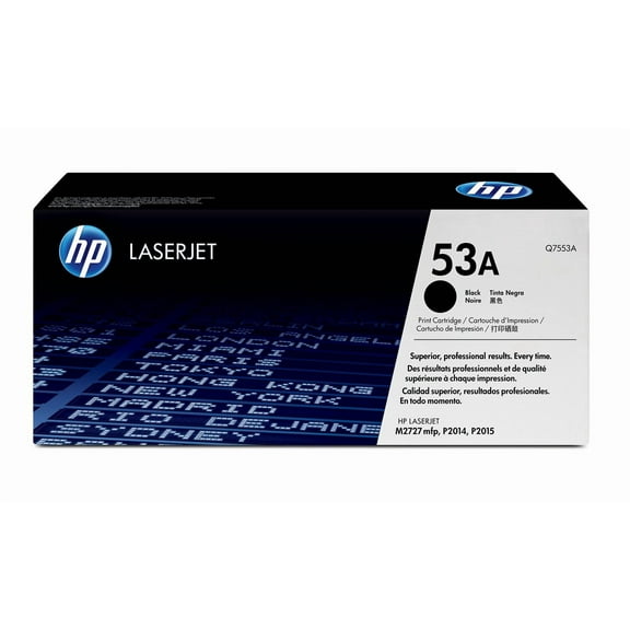 HP 53A Black Original LaserJet Toner Cartridge, ~3,000 pages, Q7553A