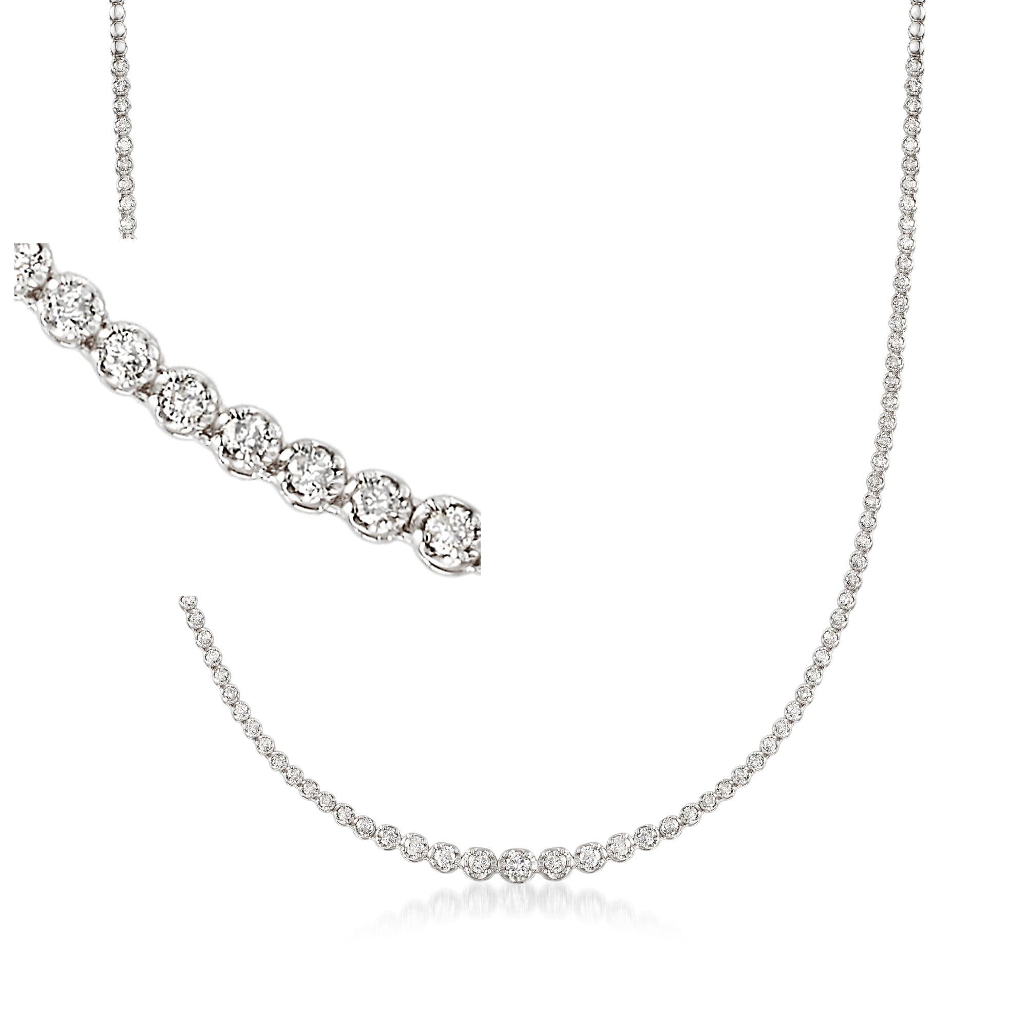 1/16 Cttw Round Cut Diamond Accent Bar Pendant Necklace 10K Solid White Gold