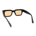 thumbnail image 4 of Womens Mod Narrow Rectangle Thick Plastic Horn Rim Sunglasses Matte Black - Light Brown, 4 of 4