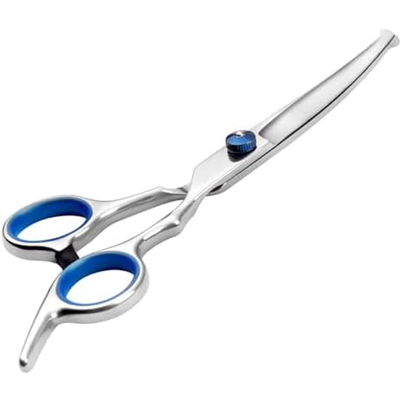 Curved Dog Grooming Scissors,Pet Hair Scissors with Safety Round Tips, Heavy Duty Titanium Stainless Steel, Professional Dogs Cats Pets Grooming Shears