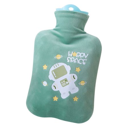 Washable Cartoon Mini Explosion-proof Winter Warm Water Injection Hot Water Bottles Hand Warmer GREEN