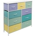 thumbnail image 3 of Sorbus Kids Dresser with 9 Drawers - Furniture Storage Chest Tower Unit for Bedroom, Hallway, Closet, Office Organization - Steel Frame, Wood Top, Tie-dye Fabric Bins (Pastel 2, Pastel), 3 of 7