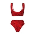 thumbnail image 5 of Daiia Red Rose Women's Bikini Set Two Piece Swimsuit High Waisted Bikini Adjustable Straps Bikini Perfect for Beach, Pool, and Summer Vacation-X-Large, 5 of 9
