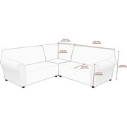 TOPCHANCES Velvet Sectional Corner Sofa Covers, 5 Seat L-Shaped Sectional Couch Slipcovers, 3 Piece Stretch Soft Furniture Sofa Protector for 5-Seater Corner Sofas ( Brown )