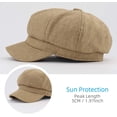 thumbnail image 3 of Women's Faux Linen Newsboy Cap with Drawstring, Lightweight Ventage Casual Baker Boy Hat, 3 of 7