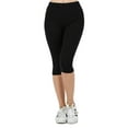 thumbnail image 5 of KOGMO Womens Premium Cotton Comfortable Stretch Capri Leggings 15in Inseam 3-Pack, 5 of 5
