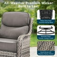 thumbnail image 5 of Unnifurnzi 10 Pieces Wicker Outdoor Furniture-Outdoor Swivel Chairs Set of 4 with 6 Inch Thick Cushions Outdoor Couch with Outdoor Ottoman Patio Furniture Set for Deck Porch Poolside-Gray/Gray, 5 of 7