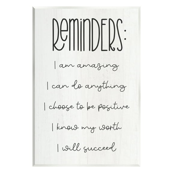 Stupell Positive Self Care Affirmation Reminders Inspirational Painting Wall Plaque Unframed Art Print Wall Art