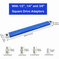 thumbnail image 6 of Offset Extension Wrench Multifunctional Impact Ready With 1/2", 1/4" And 3/8" Drive Adapters Torque Wrench Ratchet Tight Reach Extension Set, 6 of 8