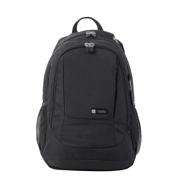 TOTTO Mochila Ergonómica Grande Porta Laptop 14 Repelente a Líquidos | Escuela - Oficina - Viaje | 2 negro M