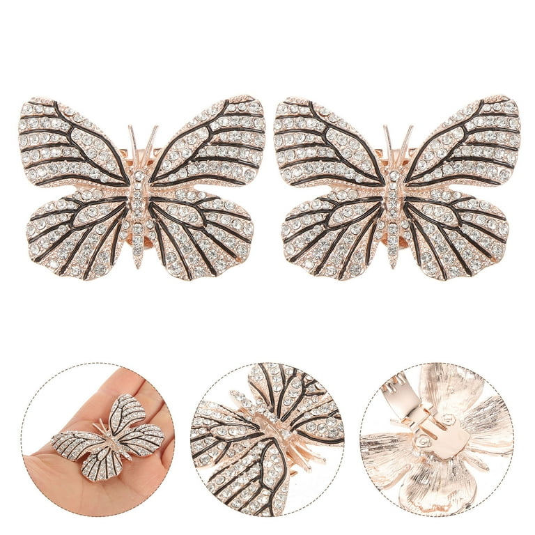 2 Pcs Silver Butterfly Rhinestone Crystal Shoe Clips · Whitegarden · Online  Store Powered by Storenvy
