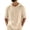 Beige #28, variant on Men's Linen Hoodies Elbow Length Sleeve Pullover Hooded Shirts Summer Causal Beach Vacation Hoodies, S
