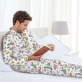 thumbnail image 6 of Sikiie America Landmarks Mens Pajama Set, Soft Warm Long Sleeve Sleepwear, Cozy Button-Down Pjs for Men-Small, 6 of 7
