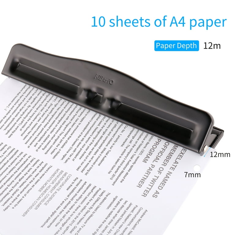  2 Hole Punch Paper Hole Puncher, 10 Sheets Capacity