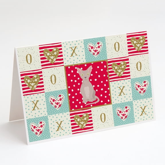 Minskin Cat Love Greeting Cards and Envelopes Pack of 8