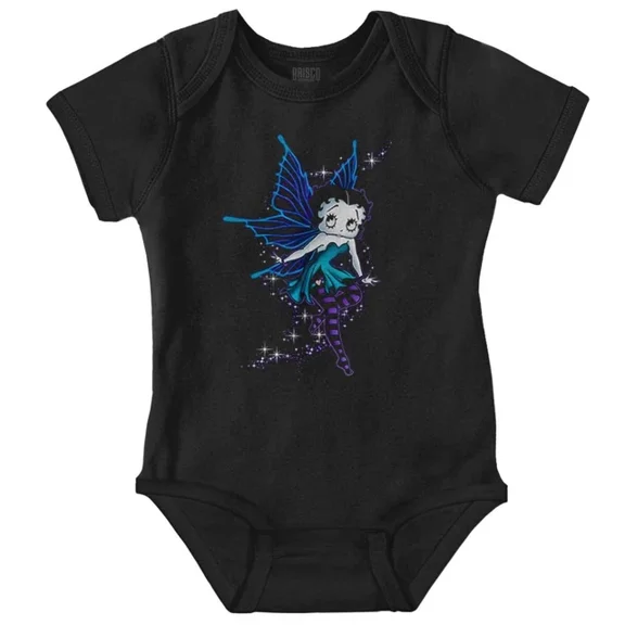 Baby Bodysuit BELLA CANVAS Betty Boop Retro Magical Goth Fairy Cartoon Baby Girls Infant Romper Newborn