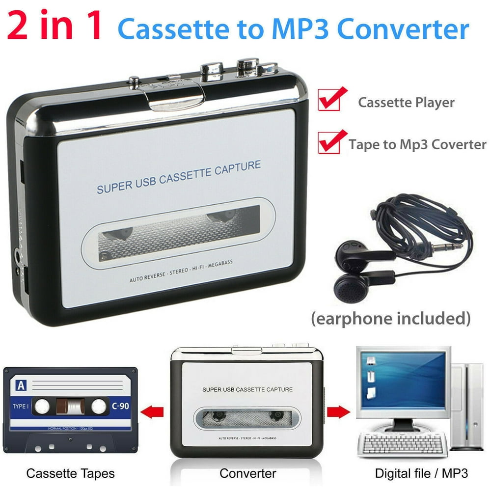 USB Cassette Tape to PC CD MP3 Digital File Converter Capture Audio