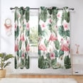 thumbnail image 6 of 2 Panels Set Blackout Curtains Thermal Insulated Sun Protection Room Darkening Drapes for Bedroom Flamingo and Tropical Leaves, 6 of 7