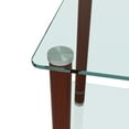 thumbnail image 6 of Topcobe 2-Tier Square Glass Side Table, Modern Rolling End Table with Storage Shelve for Living Room, Transparent, 6 of 12