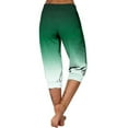 thumbnail image 5 of UTSJKR Women's Summer Gradient Capri Pants with Pockets Drawstring Elastic High Waist Loose Fit Cropped Trousers Stretch Workout Yoga Pants Joggers Pants Green XL, 5 of 6