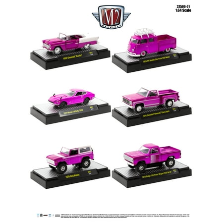 M2 Machines Auto-Thentics (Six-Pack)  1:64  Scale Diecast Toy Cars & Truck (Styles May Vary)