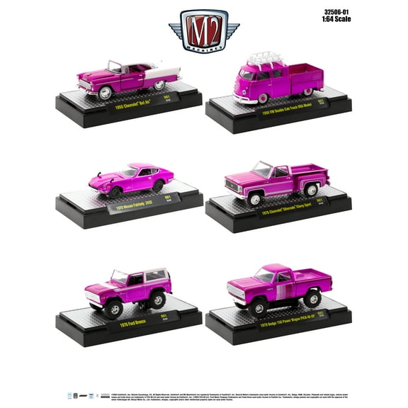 M2 Machines Auto-Thentics (Six-Pack)  1:64  Scale Diecast Toy Cars & Truck (Styles May Vary)