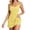 1-Yellow, variant on Women's Plus Size Romper with Shorts - Golf Athletic U Neck Sleeveless Summer Activewear Workout Tennis Dress Built in Bra, S-5XL