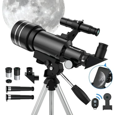 Telescope for Adults & Kids, 70mm Aperture Astronomical Refractor Telescopes for Astronomy Beginners (15X-150X), 300mm Portable Telescope with an Phone Adapter & A Wireless Remote