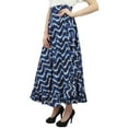 thumbnail image 2 of Phagun Shibori Imprimé Robe Femmes Auto Ceinture Coton Ébouriffé Bleu Foncé Wrap, 2 of 6