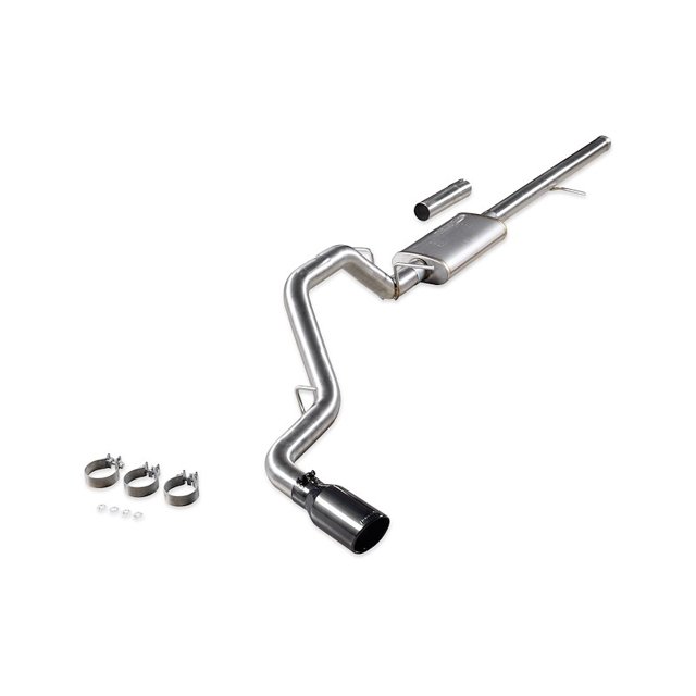 Flowmaster Exhaust System Kit 737857 Signature Series Cat-Back System; 304 Stainless Steel; With Muffler; 3 Inch Pipe Diameter; Single Exhaust With Single Exit; Single Exit