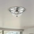 thumbnail image 6 of Prominence Home 13” Flush Mount Seeded Bowl Ceiling Light, Madalyn, 51382-31, Nickel, 6 of 10