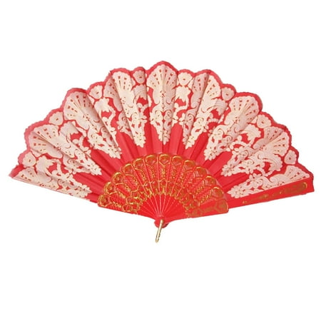 

Fuieoe Christmas Decorations Outdoor Yard Folding Fans Handheld Fan Spanish Folding Retro Pattern Hand Fan For Women