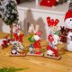 thumbnail image 3 of 3 Piezas Decoraciones Navideñas, Decoraciones De Letras Pintadas De Anciano Sin Rostro De Madera Decoraciones Enanas Navideñas Rojo Verde, 3 of 5